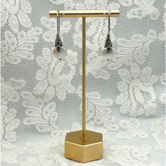 W1269 Rare Vintage Silpada 925 Sterling Silver Coin Pearl Earrings VHTF - Picture 5 of 10